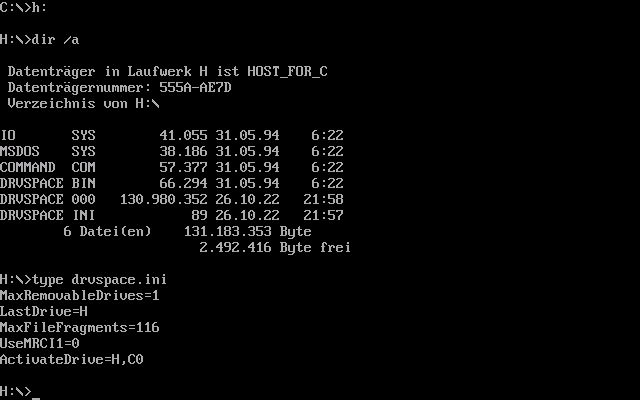 DOS drvspace 2