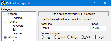 PuTTY Serial