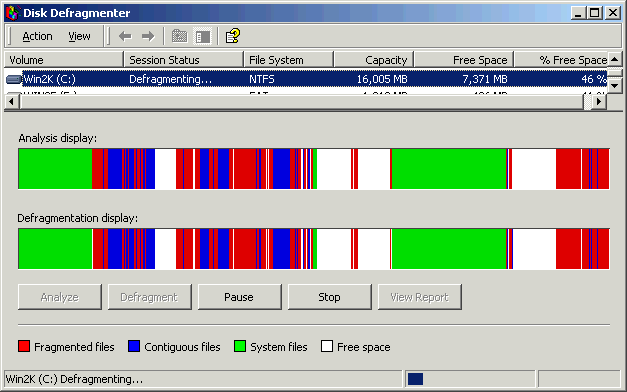 Win2000 Defrag